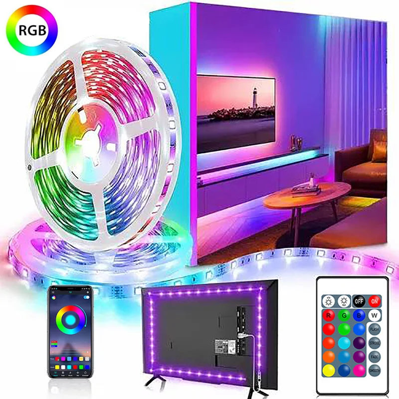 RGB LED Strip Lights APP Music Sync USB 5V Led Light Luces Led Diode Flexible Ribbon Tape For TV Backlight Room Party Decoration